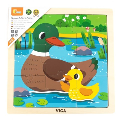 VIGA Poręczne Drewniane Puzzle Kaczki 9 elementów VIGA Poręczne Drewniane Puzzle Kaczki 9 elementów