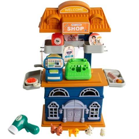 WOOPIE Domek 2w1 Sklep Zoologiczny + Salon Urody Weterynarz 33 el. WOOPIE Domek 2w1 Sklep Zoologiczny + Salon Urody Weterynarz 33 el.