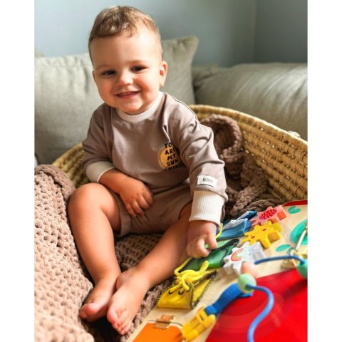 TOOKY TOY Drewniana Tablica Montessori Manipulacyjna Zamki Zębatki Pętle TOOKY TOY Drewniana Tablica Montessori Manipulacyjna Zamki Zębatki Pętle