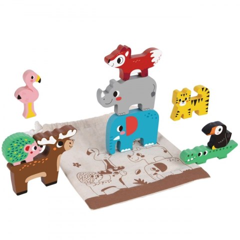 TOOKY TOY Drewniane Klocki Układanka Zwierzątka Montessori 9 el. TOOKY TOY Drewniane Klocki Układanka Zwierzątka Montessori 9 el.