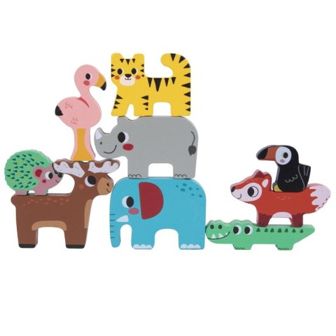 TOOKY TOY Drewniane Klocki Układanka Zwierzątka Montessori 9 el. TOOKY TOY Drewniane Klocki Układanka Zwierzątka Montessori 9 el.