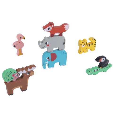 TOOKY TOY Drewniane Klocki Układanka Zwierzątka Montessori 9 el. TOOKY TOY Drewniane Klocki Układanka Zwierzątka Montessori 9 el.