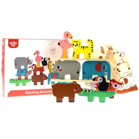 TOOKY TOY Drewniane Klocki Układanka Zwierzątka Montessori 9 el. TOOKY TOY Drewniane Klocki Układanka Zwierzątka Montessori 9 el.