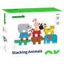 TOOKY TOY Drewniane Klocki Układanka Zwierzątka Montessori 9 el.