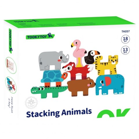 TOOKY TOY Drewniane Klocki Układanka Zwierzątka Montessori 9 el. TOOKY TOY Drewniane Klocki Układanka Zwierzątka Montessori 9 el.