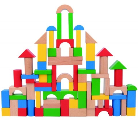 TOOKY TOY Drewniane Kolorowe Klocki Do Układania Figury Montessori TOOKY TOY Drewniane Kolorowe Klocki Do Układania Figury Montessori