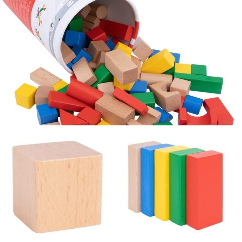 TOOKY TOY Drewniane Kolorowe Klocki Do Układania Figury Montessori TOOKY TOY Drewniane Kolorowe Klocki Do Układania Figury Montessori