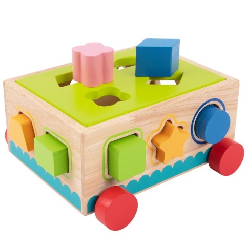 TOOKY TOY Drewniany Sorter Wózek Klocki 16 el. TOOKY TOY Drewniany Sorter Wózek Klocki 16 el.