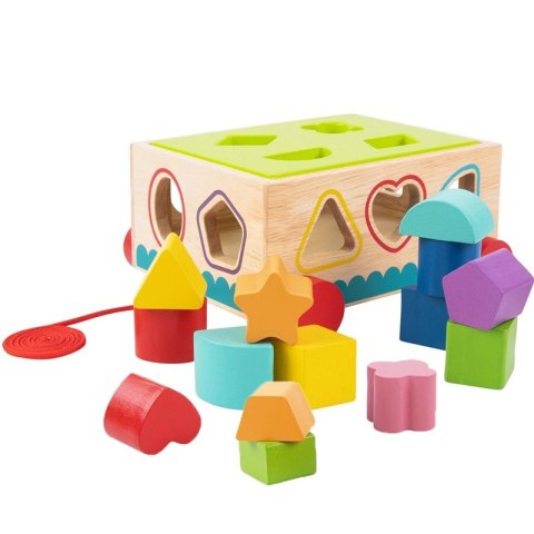 TOOKY TOY Drewniany Sorter Wózek Klocki 16 el. TOOKY TOY Drewniany Sorter Wózek Klocki 16 el.