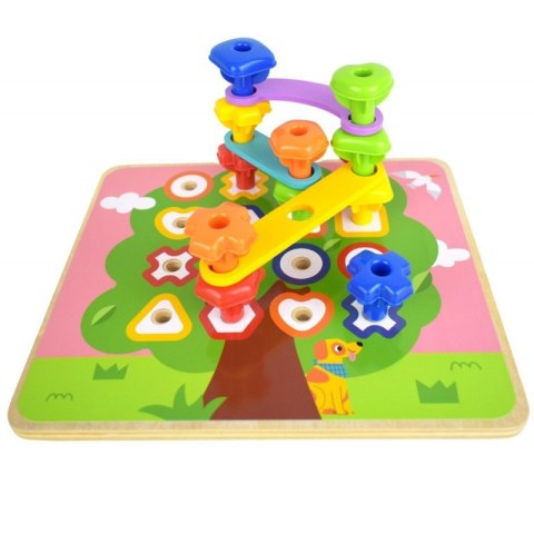 TOOKY TOY Wielofunkcyjna Tablica Zestaw Kolorowych Śrubek Nauka Kształtów TOOKY TOY Wielofunkcyjna Tablica Zestaw Kolorowych Śrubek Nauka Kształtów