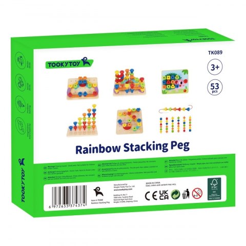 TOOKY TOY Wielofunkcyjna Tablica Zestaw Kolorowych Śrubek Nauka Kształtów TOOKY TOY Wielofunkcyjna Tablica Zestaw Kolorowych Śrubek Nauka Kształtów