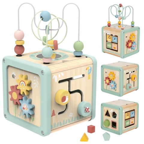 TOOKY TOY Drewniana Kostka Aktywności Sorter Labirynt TOOKY TOY Drewniana Kostka Aktywności Sorter Labirynt