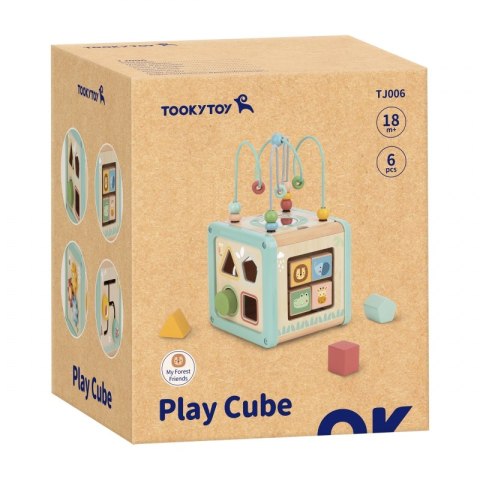 TOOKY TOY Drewniana Kostka Aktywności Sorter Labirynt TOOKY TOY Drewniana Kostka Aktywności Sorter Labirynt