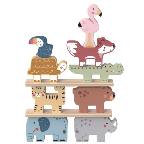 TOOKY TOY Drewniane Klocki Układanka Zwierzątka Montessori 9 el. TOOKY TOY Drewniane Klocki Układanka Zwierzątka Montessori 9 el.