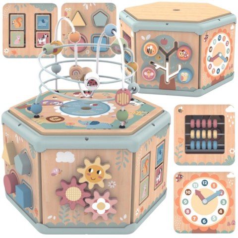 TOOKY TOY Interaktywny Drewniany Sześciokąt Montessori Otwierane Pudełko TOOKY TOY Interaktywny Drewniany Sześciokąt Montessori Otwierane Pudełko