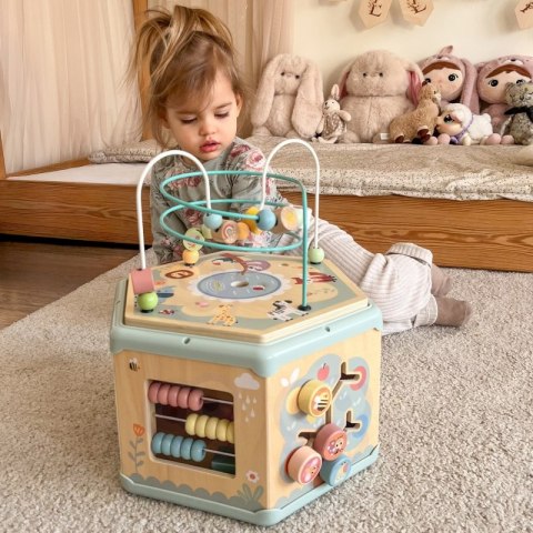 TOOKY TOY Interaktywny Drewniany Sześciokąt Montessori Otwierane Pudełko TOOKY TOY Interaktywny Drewniany Sześciokąt Montessori Otwierane Pudełko