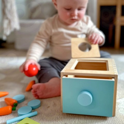 WOOPIE GREEN Drewniana Szuflada Edukacyjna 4w1 Sorter Montessori Gra w Marchewki FSC WOOPIE GREEN Drewniana Szuflada Edukacyjna 4w1 Sorter Montessori Gra w Marchewki FSC