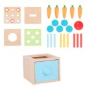 WOOPIE GREEN Drewniana Szuflada Edukacyjna 4w1 Sorter Montessori Gra w Marchewki FSC
