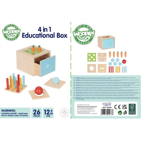 WOOPIE GREEN Drewniana Szuflada Edukacyjna 4w1 Sorter Montessori Gra w Marchewki FSC WOOPIE GREEN Drewniana Szuflada Edukacyjna 4w1 Sorter Montessori Gra w Marchewki FSC
