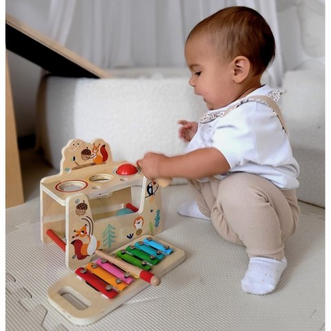 TOOKY TOY Drewniana Przebijanka Wbijanka 2w1 Instrument Muzyczny Zwierzątka z Cymbałkami Wiewiórka TOOKY TOY Drewniana Przebijanka Wbijanka 2w1 Instrument Muzyczny Zwierzątka z Cymbałkami Wiewiórka