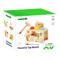 TOOKY TOY Drewniana Przebijanka Wbijanka 2w1 Instrument Muzyczny Zwierzątka z Cymbałkami Wiewiórka
