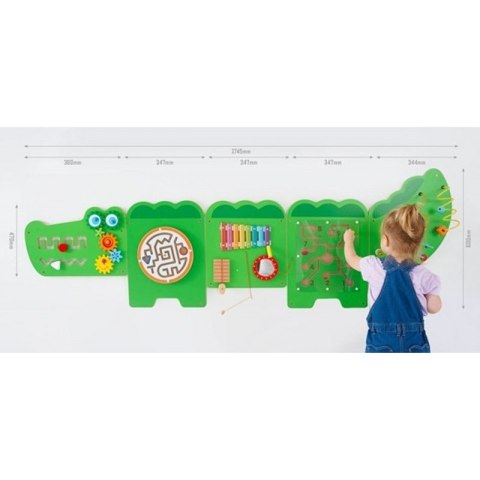 VIGA Tablica Sensoryczna Manipulacyjna Krokodyl Certyfikat FSC Montessori VIGA Tablica Sensoryczna Manipulacyjna Krokodyl Certyfikat FSC Montessori