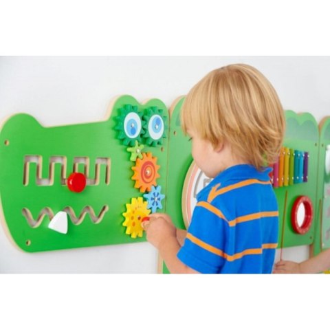 VIGA Tablica Sensoryczna Manipulacyjna Krokodyl Certyfikat FSC Montessori VIGA Tablica Sensoryczna Manipulacyjna Krokodyl Certyfikat FSC Montessori