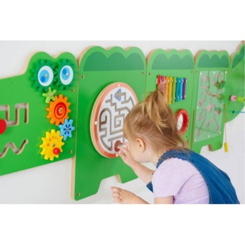 VIGA Tablica Sensoryczna Manipulacyjna Krokodyl Certyfikat FSC Montessori VIGA Tablica Sensoryczna Manipulacyjna Krokodyl Certyfikat FSC Montessori