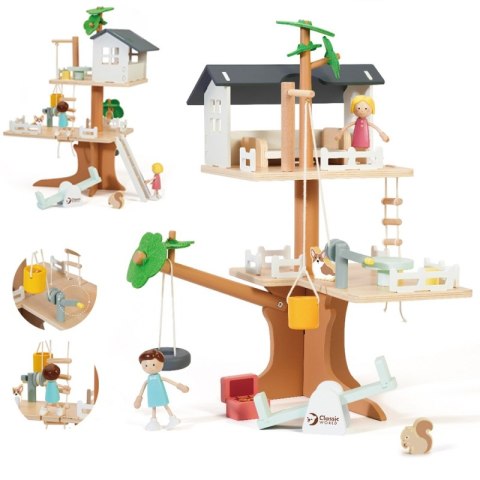 CLASSIC WORLD Drewniany Domek na Drzewie dla Lalek 31 el. CLASSIC WORLD Drewniany Domek na Drzewie dla Lalek 31 el.