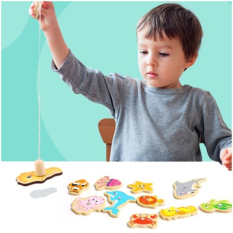 TOOKY TOY Drewniana Gra Łowienie Rybek 2 Wędki + 10 el. TOOKY TOY Drewniana Gra Łowienie Rybek 2 Wędki + 10 el.