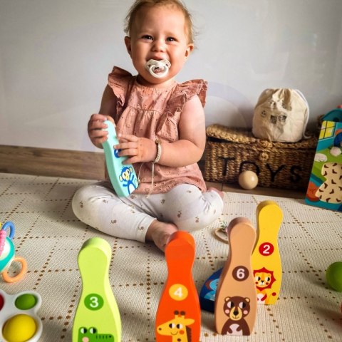 TOOKY TOY Drewniane Kręgle dla Dzieci 6 szt. + Piłka TOOKY TOY Drewniane Kręgle dla Dzieci 6 szt. + Piłka