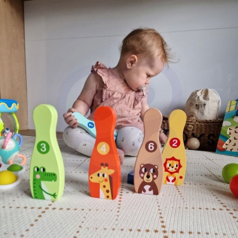 TOOKY TOY Drewniane Kręgle dla Dzieci 6 szt. + Piłka TOOKY TOY Drewniane Kręgle dla Dzieci 6 szt. + Piłka