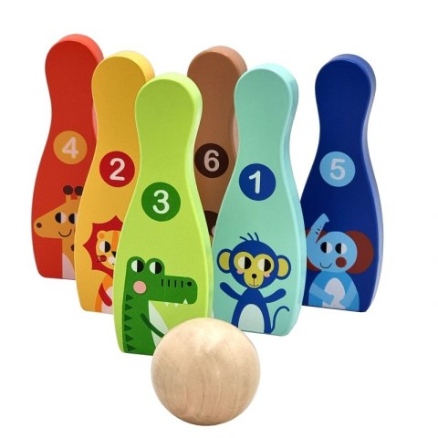 TOOKY TOY Drewniane Kręgle dla Dzieci 6 szt. + Piłka TOOKY TOY Drewniane Kręgle dla Dzieci 6 szt. + Piłka