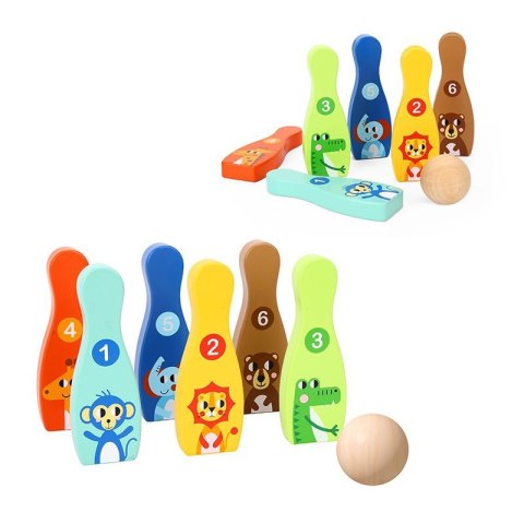 TOOKY TOY Drewniane Kręgle dla Dzieci 6 szt. + Piłka TOOKY TOY Drewniane Kręgle dla Dzieci 6 szt. + Piłka