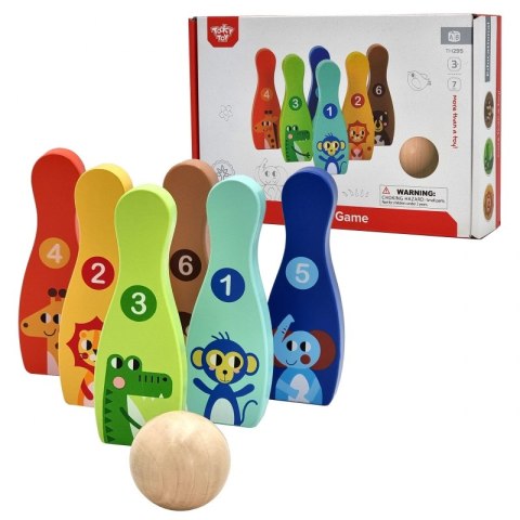 TOOKY TOY Drewniane Kręgle dla Dzieci 6 szt. + Piłka TOOKY TOY Drewniane Kręgle dla Dzieci 6 szt. + Piłka