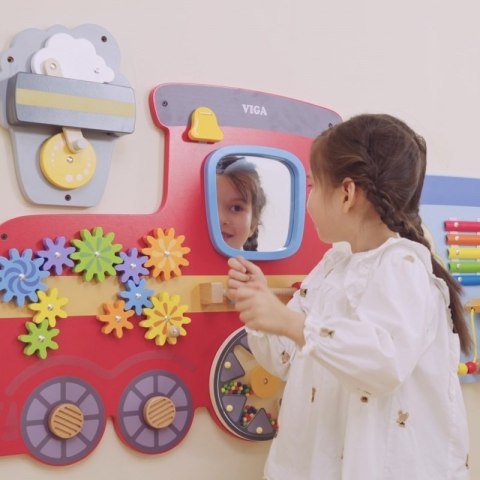 VIGA Drewniana Tablica Sensoryczna-Manipulacyjna EDU Pociąg VIGA Drewniana Tablica Sensoryczna-Manipulacyjna EDU Pociąg