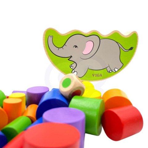 VIGA Drewniana układanka Balansujący Słoń Montessori VIGA Drewniana układanka Balansujący Słoń Montessori