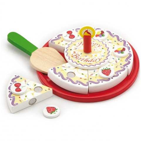 VIGA Tort Urodzinowy Drewniany Zestaw do Krojenia na Rzepy VIGA Tort Urodzinowy Drewniany Zestaw do Krojenia na Rzepy