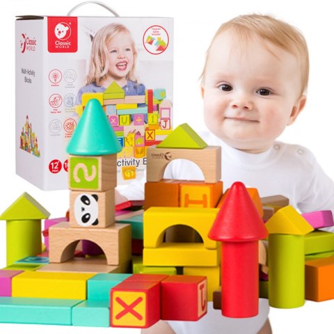 CLASSIC WORLD Drewniane Klocki Edukacyjne 100 el. CLASSIC WORLD Drewniane Klocki Edukacyjne 100 el.