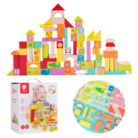 CLASSIC WORLD Drewniane Klocki Edukacyjne 100 el. CLASSIC WORLD Drewniane Klocki Edukacyjne 100 el.