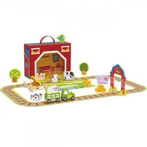TOOKY TOY Drewniana Farma w Walizce Figurki Pojazdy TOOKY TOY Drewniana Farma w Walizce Figurki Pojazdy
