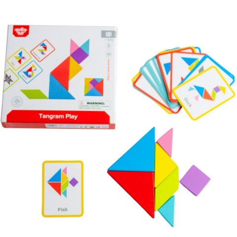 TOOKY TOY Drewniane Puzzle Tangram Układanka TOOKY TOY Drewniane Puzzle Tangram Układanka