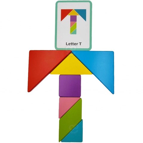TOOKY TOY Drewniane Puzzle Tangram Układanka TOOKY TOY Drewniane Puzzle Tangram Układanka