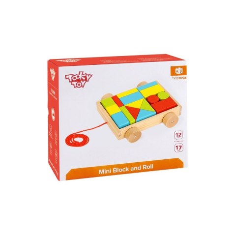 TOOKY TOY Drewniany Wózek z Klockami 16 el. TOOKY TOY Drewniany Wózek z Klockami 16 el.