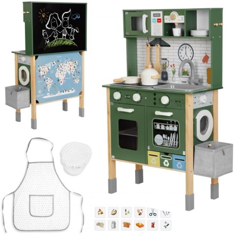 TOOKY TOY Kuchnia Drewniana 9w1 Agd Akcesoria Mapa Zielona TOOKY TOY Kuchnia Drewniana 9w1 Agd Akcesoria Mapa Zielona