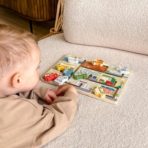 TOOKY TOY Labirynt Drewniany Pojazdy Układanka TOOKY TOY Labirynt Drewniany Pojazdy Układanka