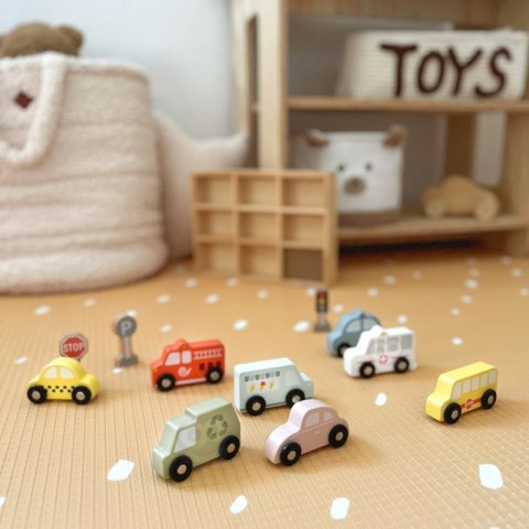 TOOKY TOY Zestaw Drewnianych Pojazdów i Znaków Drogowych w Pudełku TOOKY TOY Zestaw Drewnianych Pojazdów i Znaków Drogowych w Pudełku