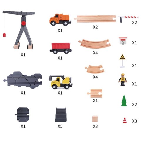 Tooky Toy Drewniana Konstrukcja Budowanie Drogi dla Pojazdów Budowlanych Tooky Toy Drewniana Konstrukcja Budowanie Drogi dla Pojazdów Budowlanych