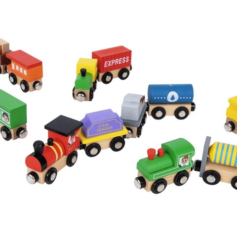 Tooky Toy Drewniane Pojazdy Wagoniki na Magnes Tooky Toy Drewniane Pojazdy Wagoniki na Magnes