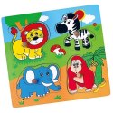 VIGA Drewniane Puzzle ZOO Układanka Niespodzianka